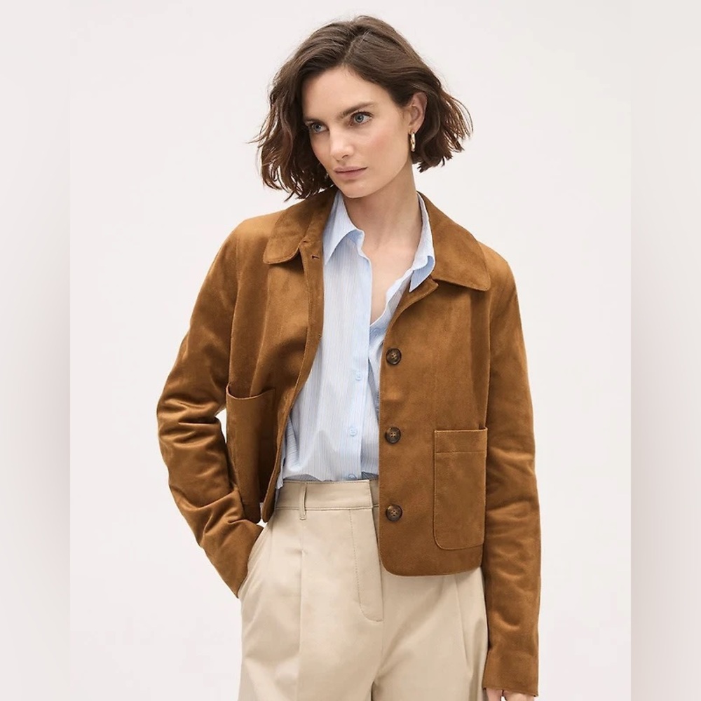 RW&CO. Tan Suede Women's Blazer - Picture 1 of 8